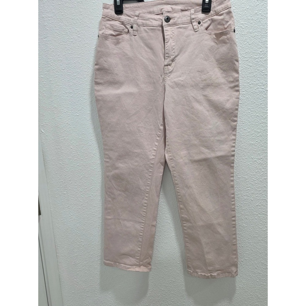 Style & Co Curvy Capri Pants Womens 10 Blush Pink Cropped Straight Leg Trousers